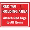5S Supplies 5S Red Tag Area Sign Aluminum Hanging Sign V5 22in x 18in HS-REDTAG-V5 - alternate 1